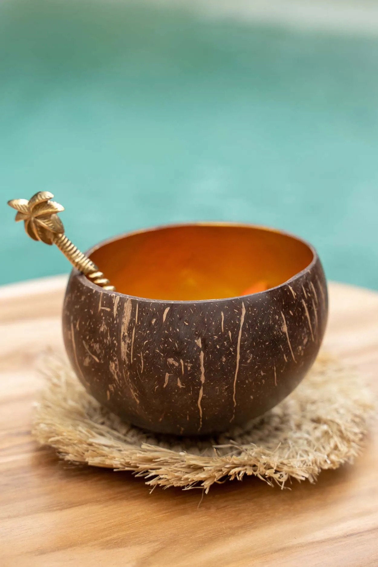 Die Coco Futterschale – Natur Gold