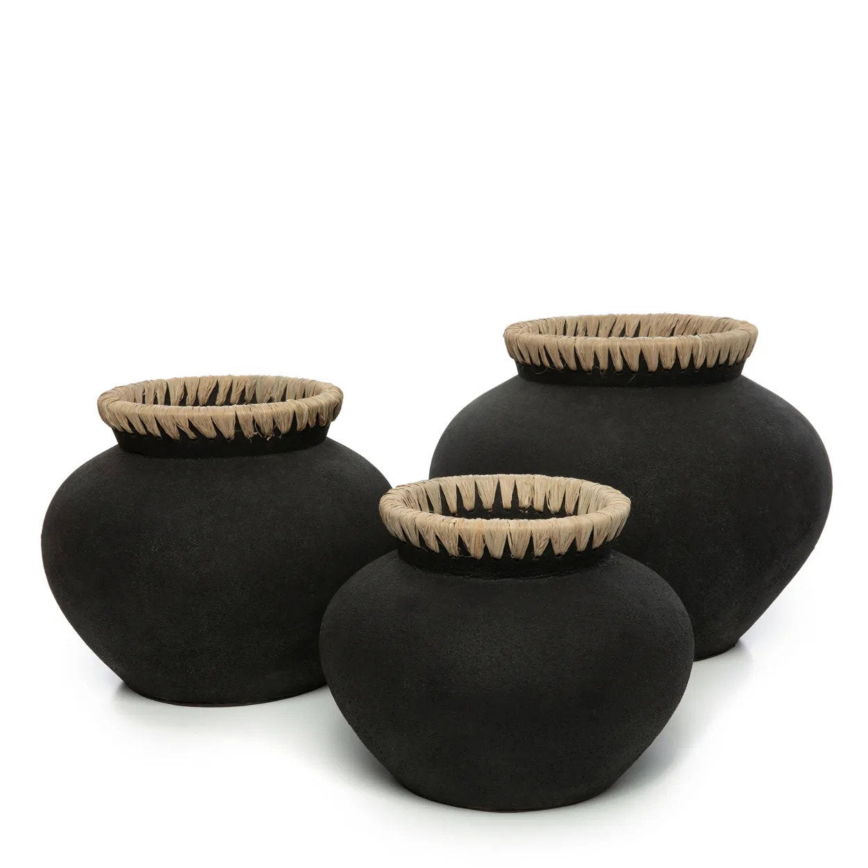 Die stylische Vase - Schwarz Natur - M
