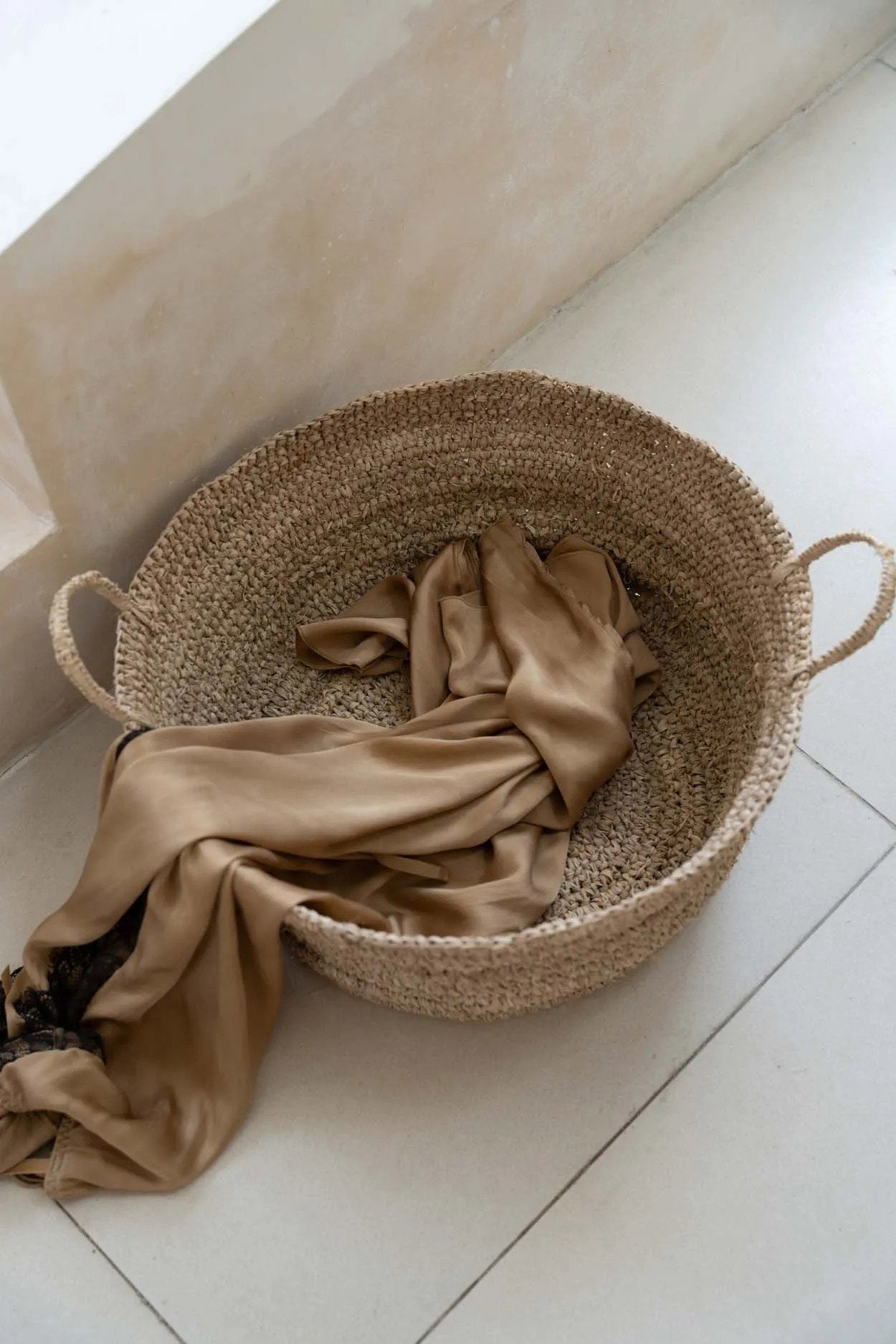 Die Raffia-Korbtabletts - Natur - L