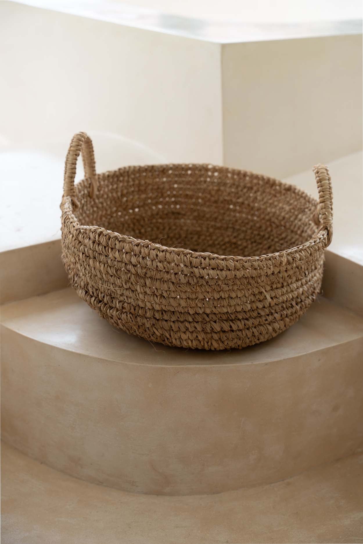 Die Raffia-Korbtabletts - Natur - L