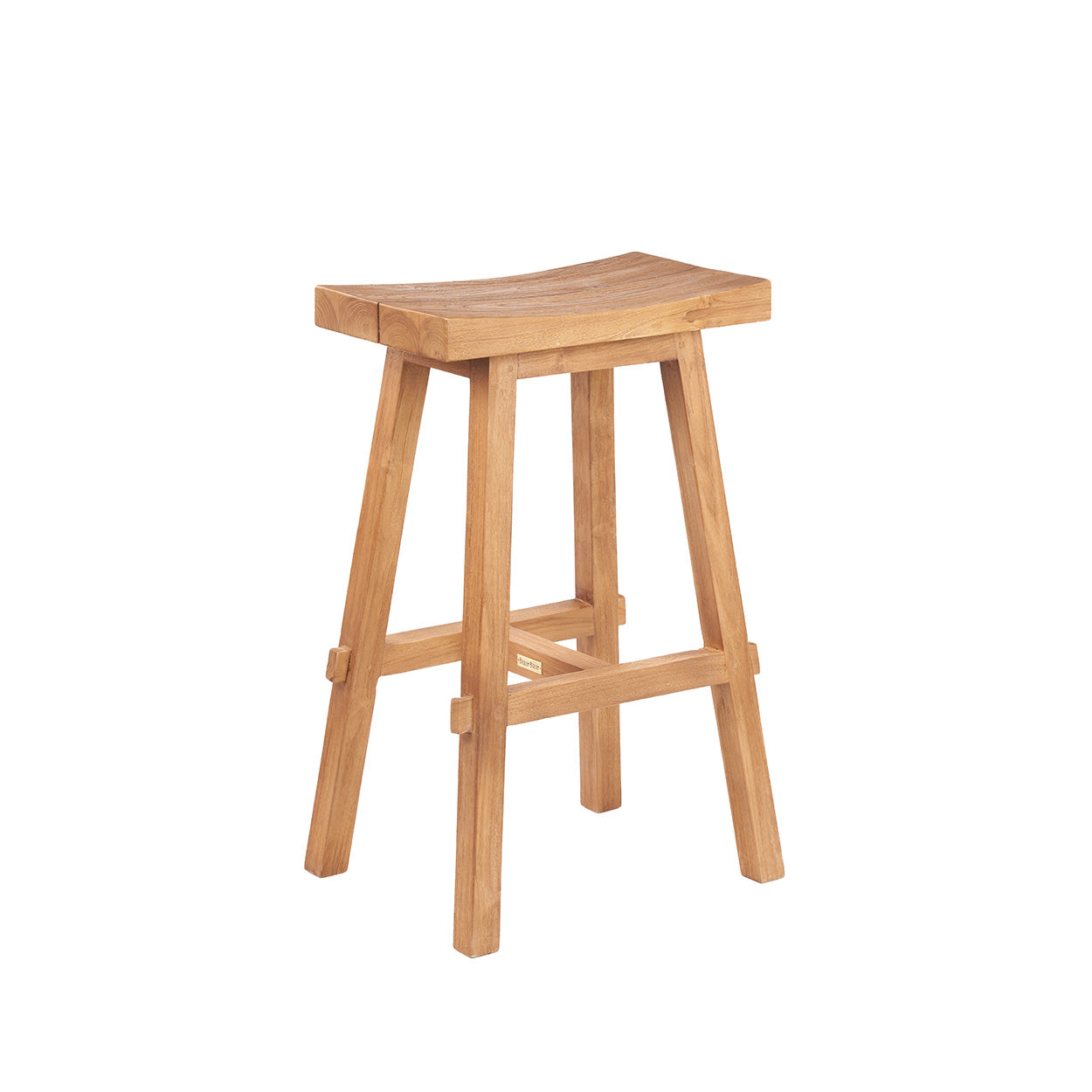 Barkruk Gerecycled Teakhout Naturel Outdoor 47x28x75 cm