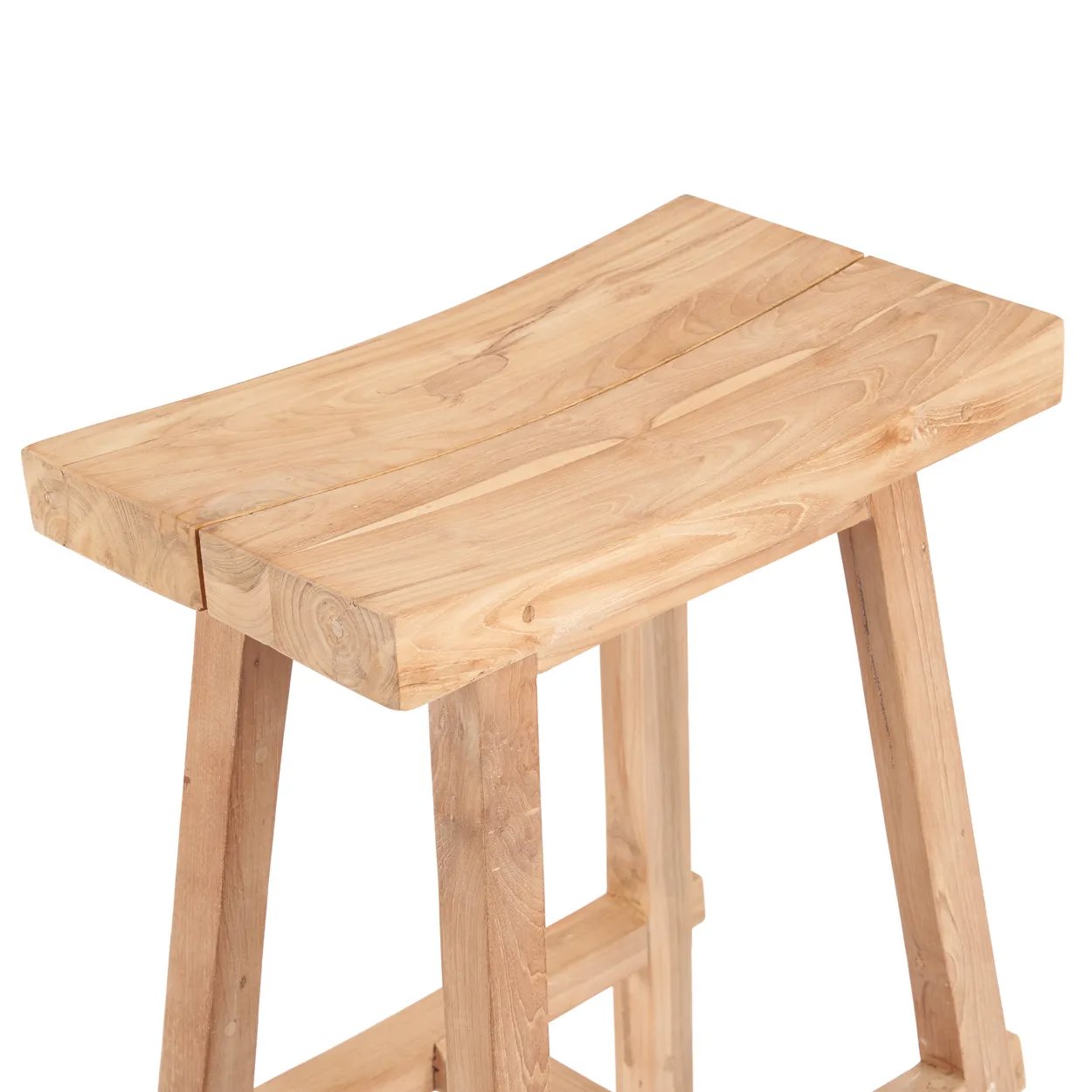 Barkruk Gerecycled Teakhout Naturel Outdoor 47x28x75 cm