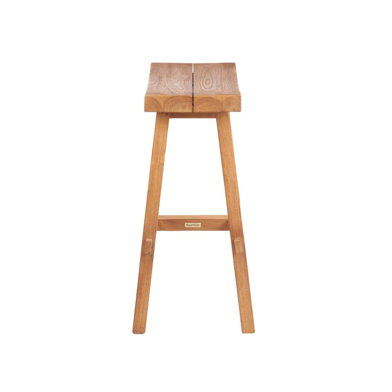 Barkruk Gerecycled Teakhout Naturel Outdoor 47x28x75 cm