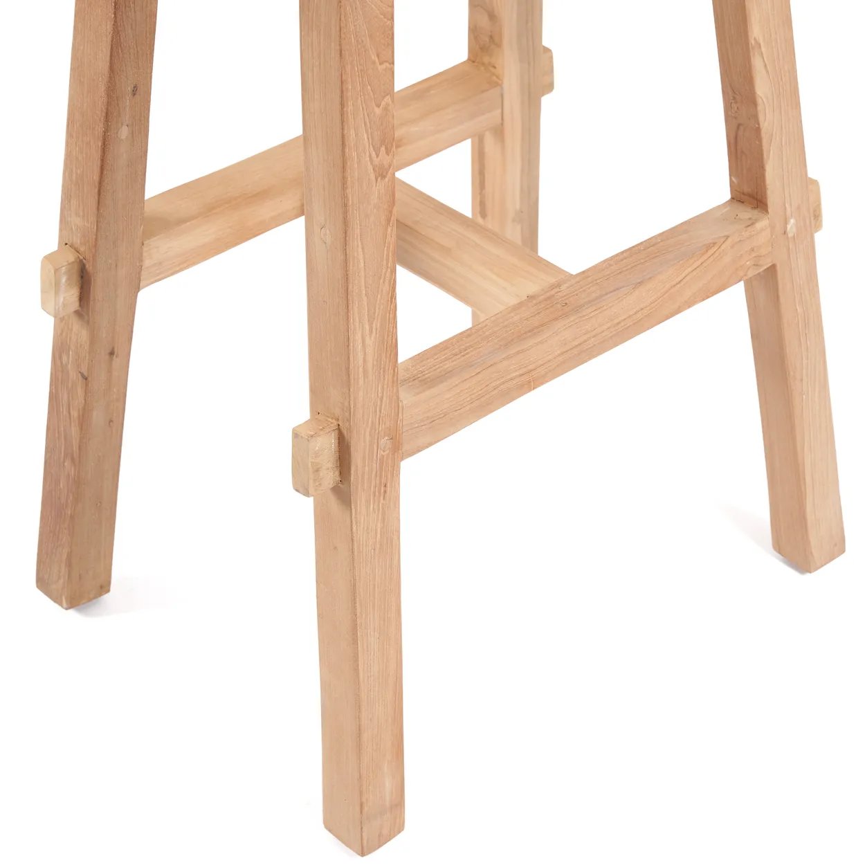 Barhocker Recyceltes Teakholz Natur Outdoor 47x28x75 cm