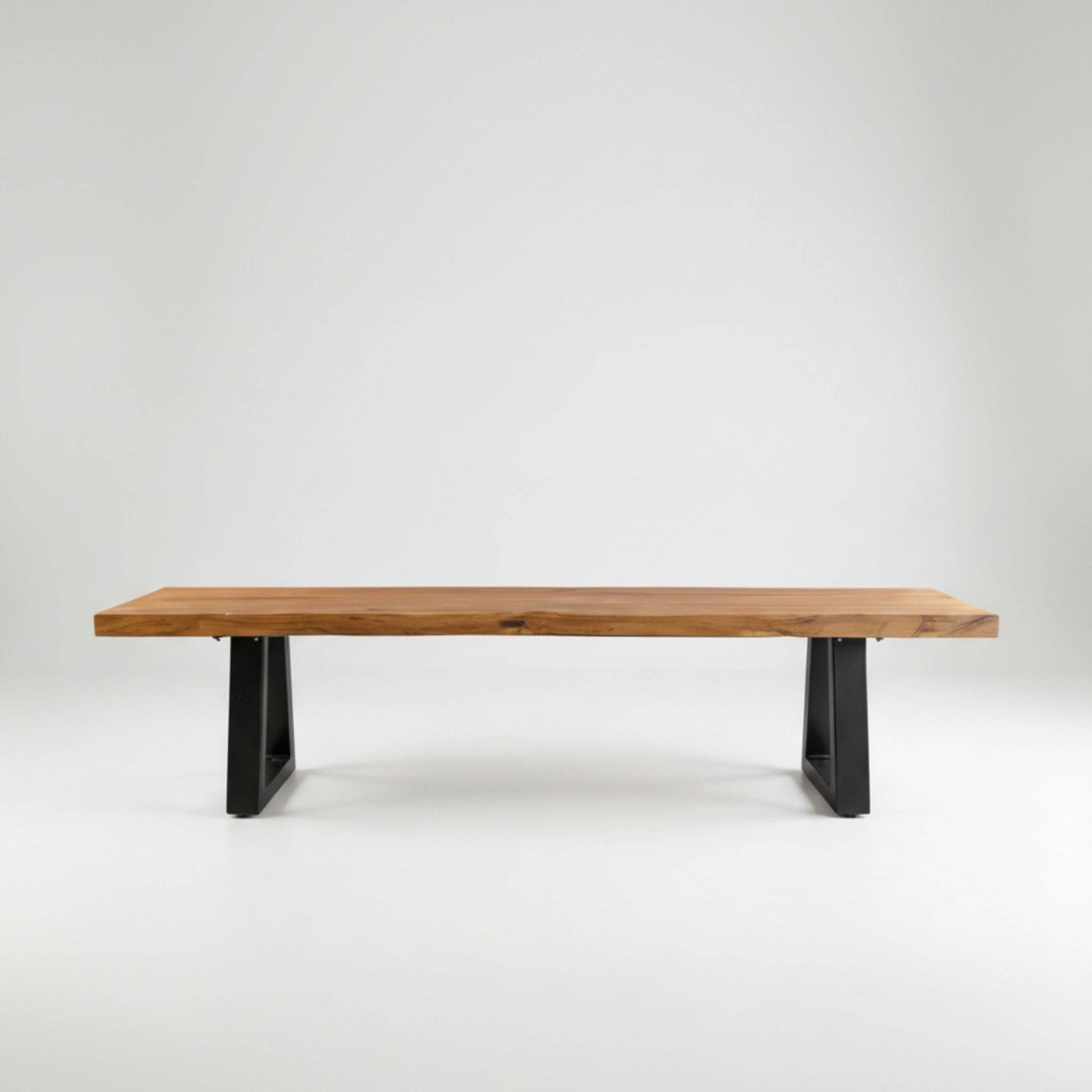 Houten bank met ijzeren poten 280 cm