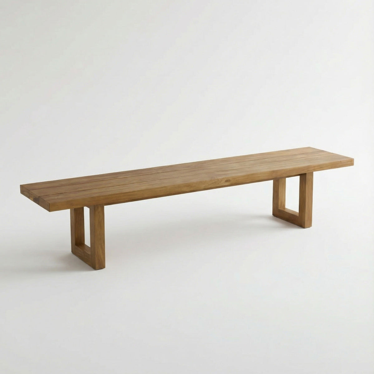 Houten bank met vierkante poten 280 cm