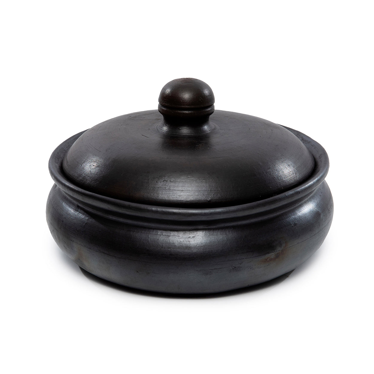 Serveerpot Burned Curry – terracotta, zwart, 24x19x15 cm