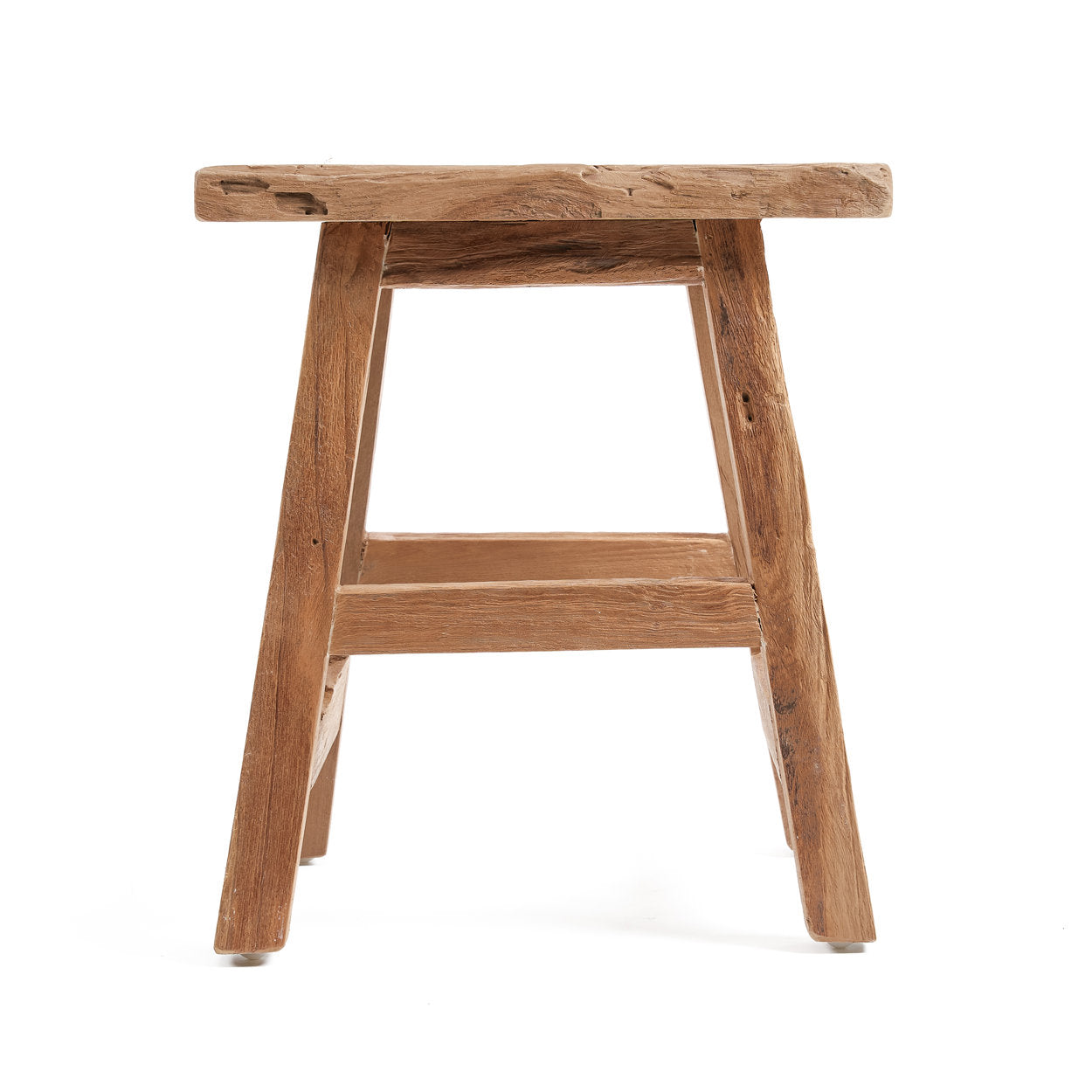 Kruk Yoke – gerecycled teakhout, naturel, 30x40x46 cm