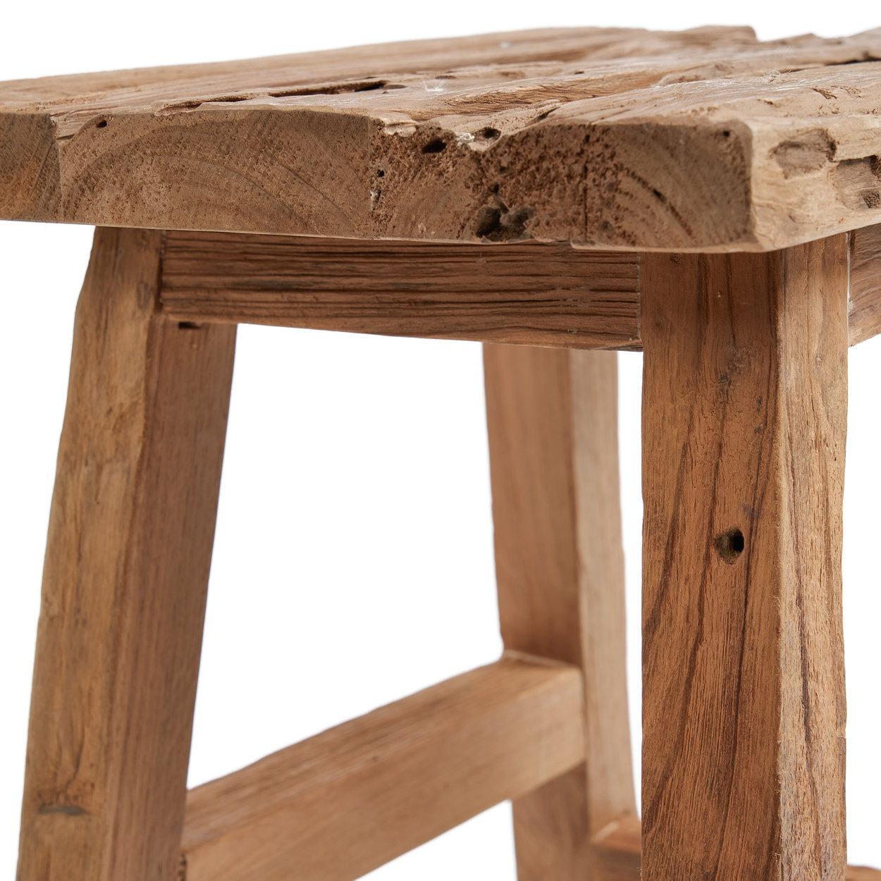 Kruk Yoke – gerecycled teakhout, naturel, 30x40x46 cm