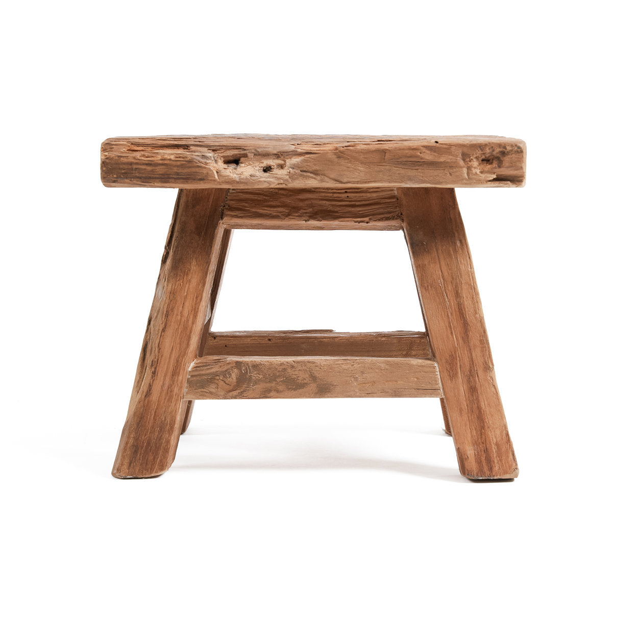 Kruk Yoke – gerecycled teakhout, naturel, 21x29x25 cm