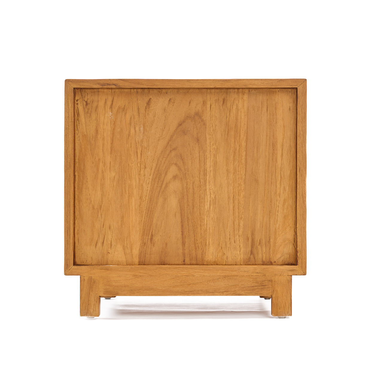 Nachtkastje Harmony – teakhout/rattan, naturel, 51x48x48 cm