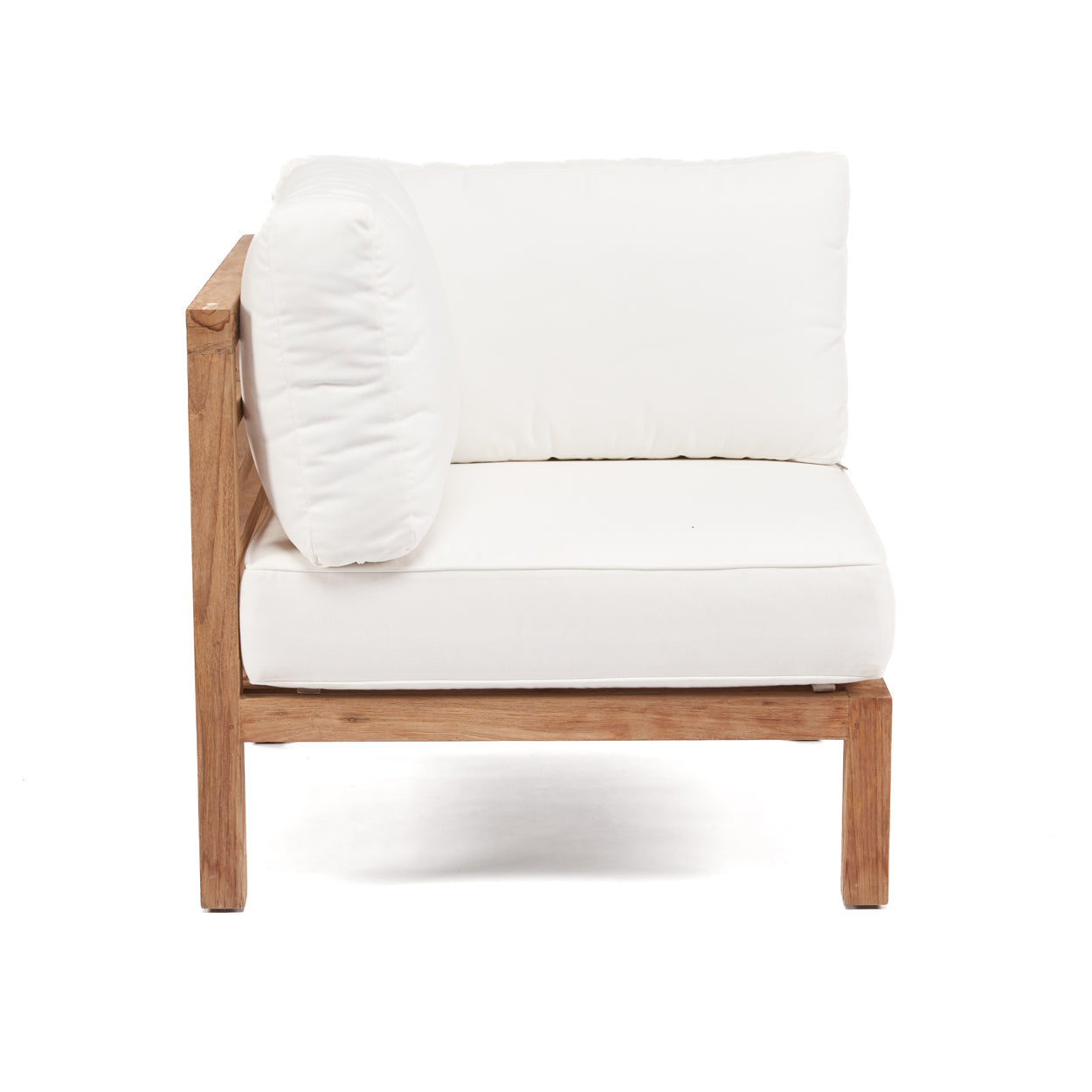 Modulaire Hoekbank Gerecycled Teakhout Naturel Wit 80x80x70 cm