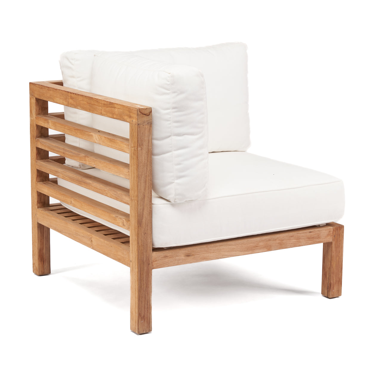 Modulaire Hoekbank Gerecycled Teakhout Naturel Wit 80x80x70 cm