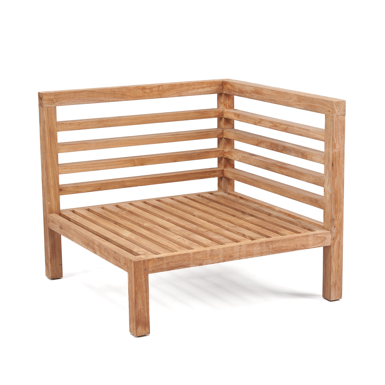 Modulaire Hoekbank Gerecycled Teakhout Naturel Wit 80x80x70 cm