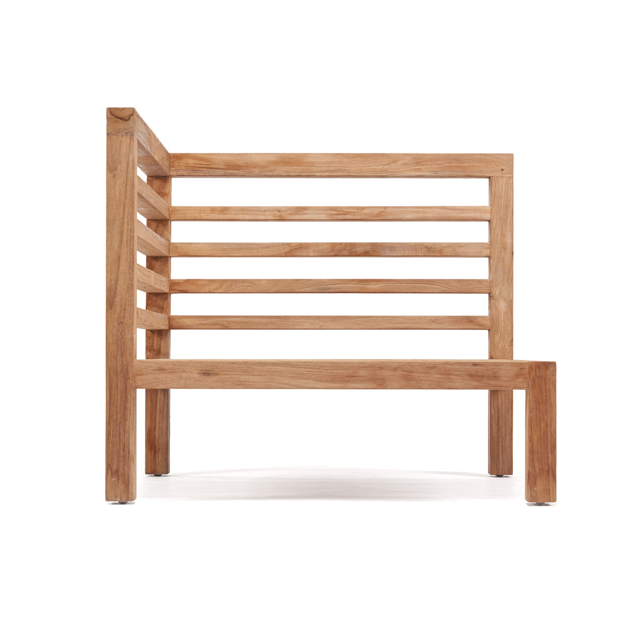 Modulaire Hoekbank Gerecycled Teakhout Naturel Wit 80x80x70 cm