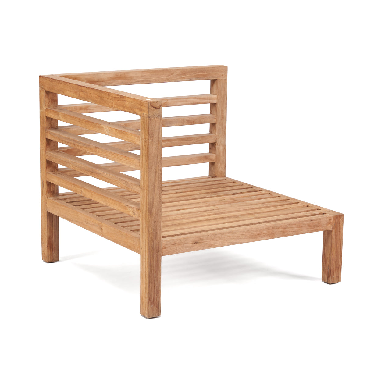 Modulaire Hoekbank Gerecycled Teakhout Naturel Wit 80x80x70 cm