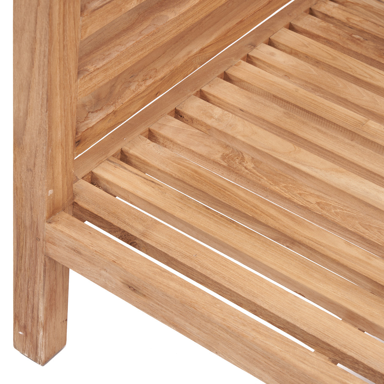 Modulaire Hoekbank Gerecycled Teakhout Naturel Wit 80x80x70 cm
