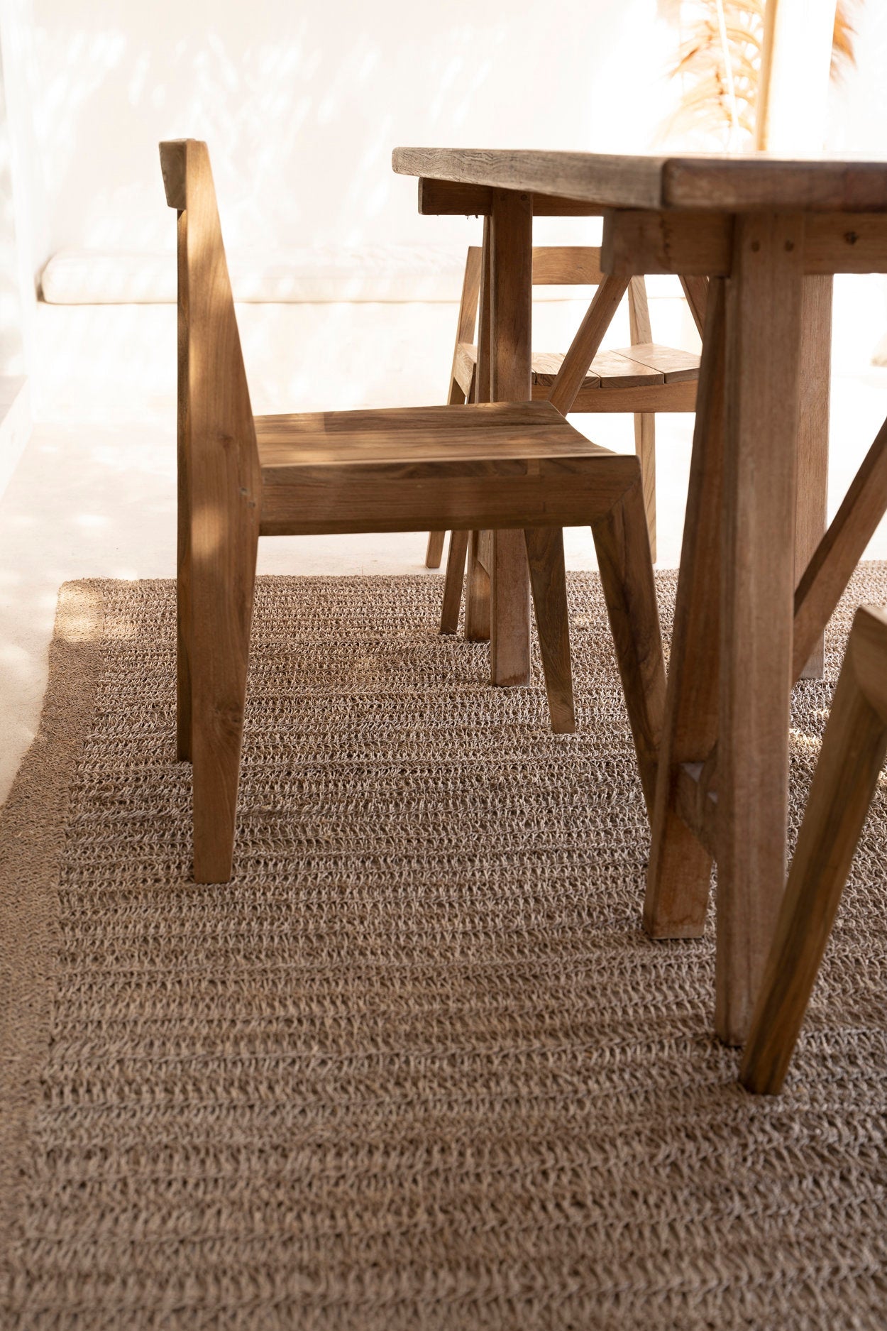 Eetkamerstoel Gerecycled Teakhout Naturel Outdoor 55x53x79 cm