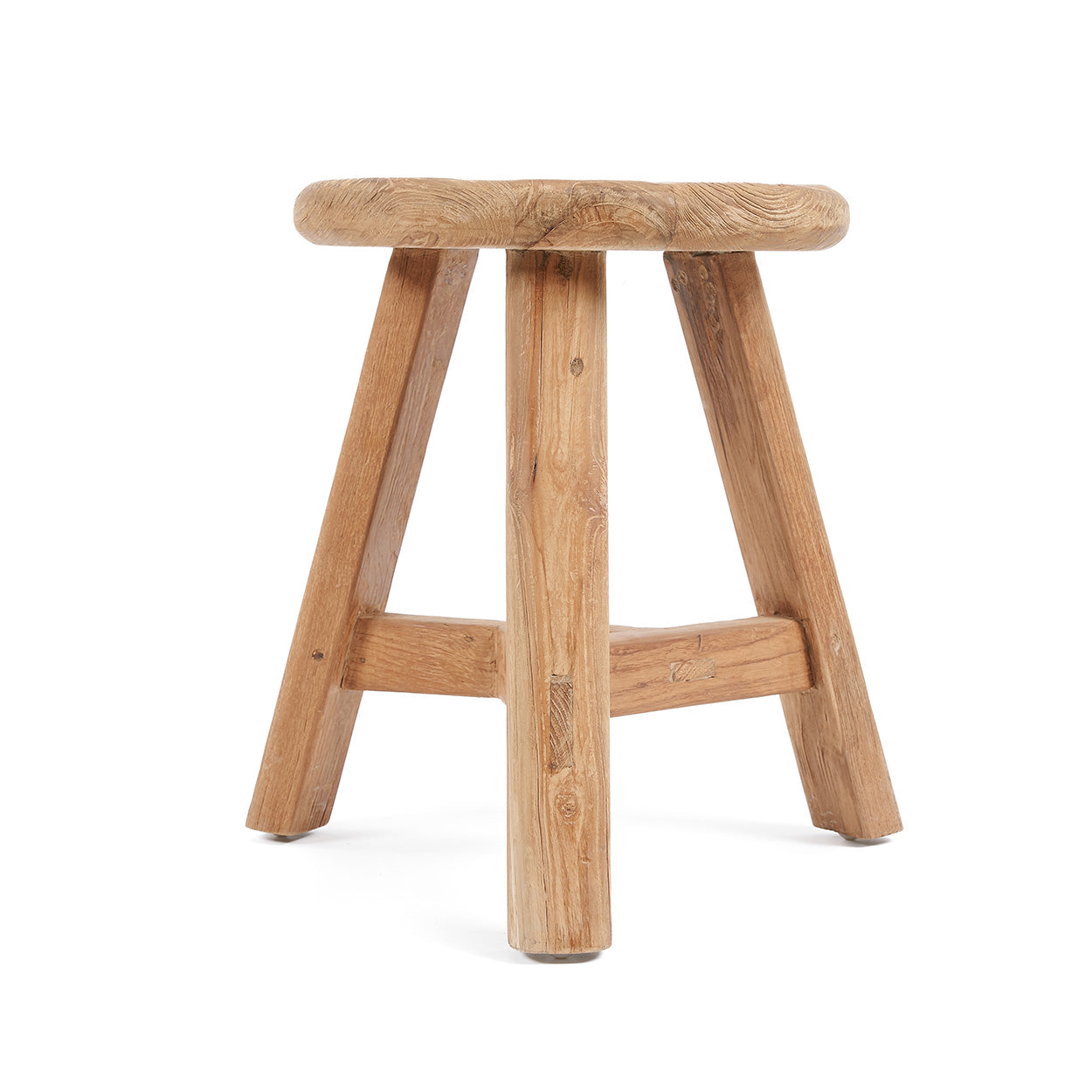 Kruk Noguchi – gerecycled teakhout, naturel, ø35×45 cm