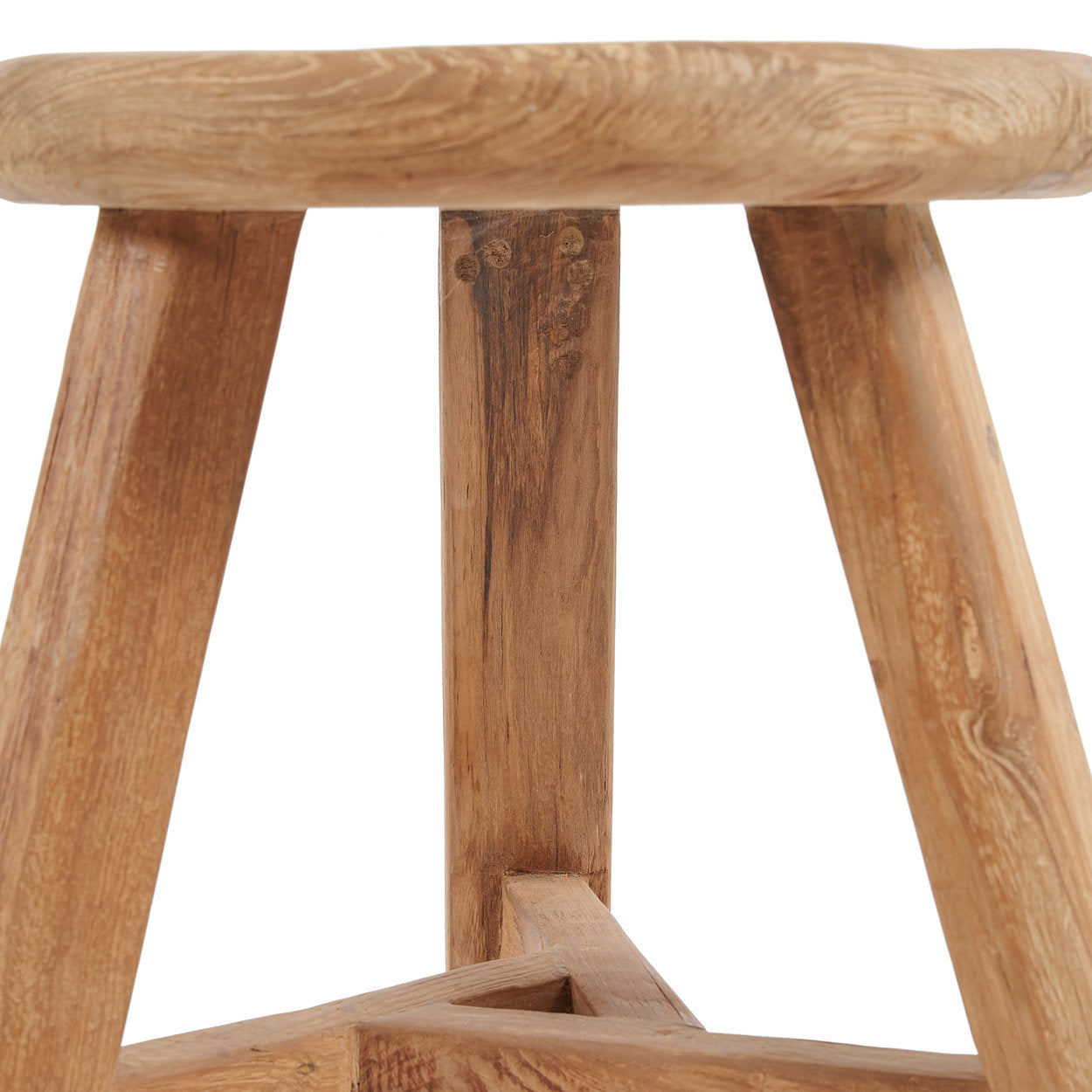 Kruk Noguchi – gerecycled teakhout, naturel, ø35×45 cm
