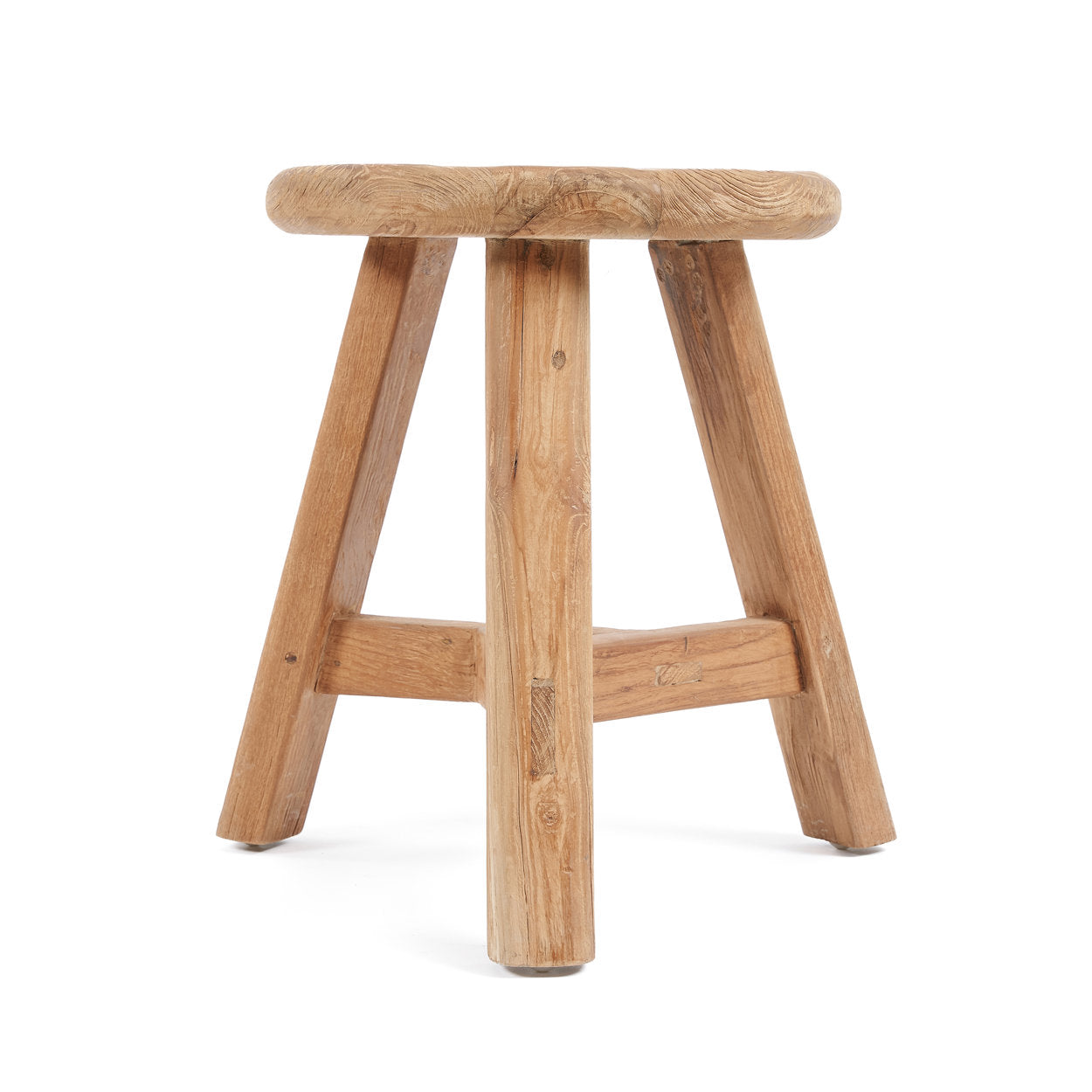 Kruk Noguchi – gerecycled teakhout, naturel, ø35×45 cm