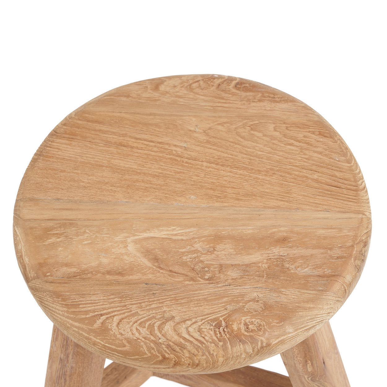 Kruk Noguchi – gerecycled teakhout, naturel, ø35×45 cm