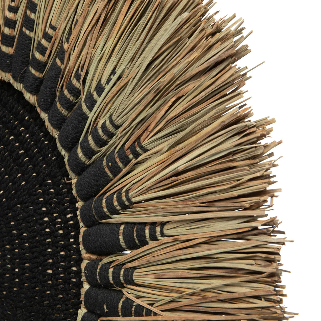 Die Raffia Makramee Wanddeko - Schwarz Natur