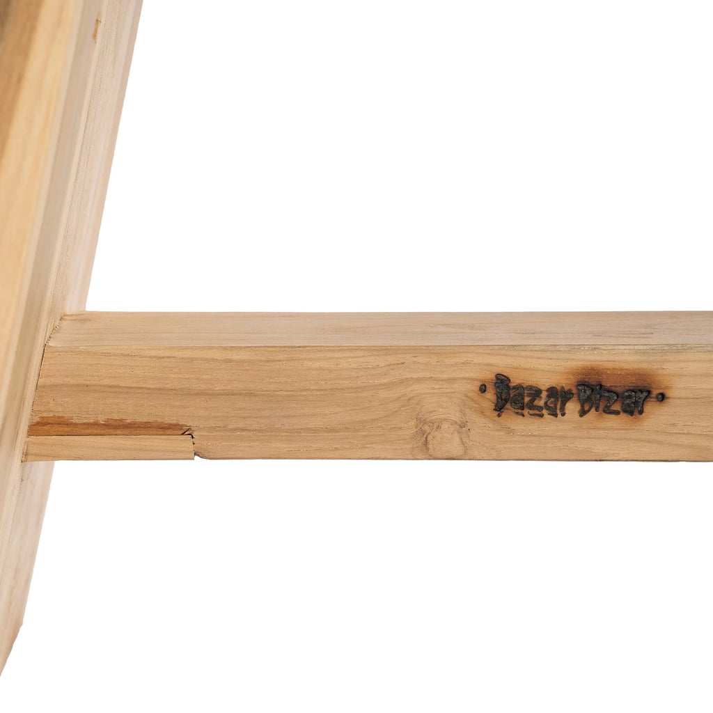 Der Suar Hocker mit Leder - Naturschwarz