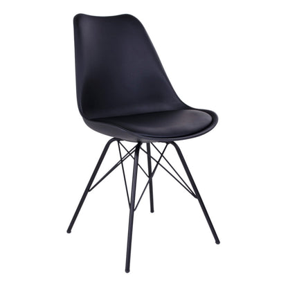 OSLO DINING CHAIR PU SCHWARZ | SCHWARZE BEINE (2ER-SET)