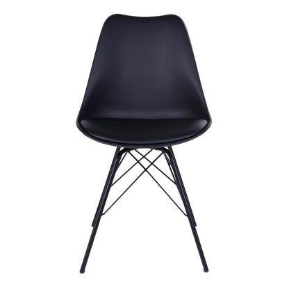 OSLO DINING CHAIR PU SCHWARZ | SCHWARZE BEINE (2ER-SET)