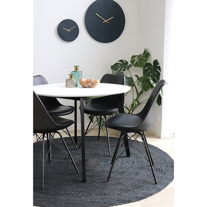 OSLO DINING CHAIR PU SCHWARZ | SCHWARZE BEINE (2ER-SET)
