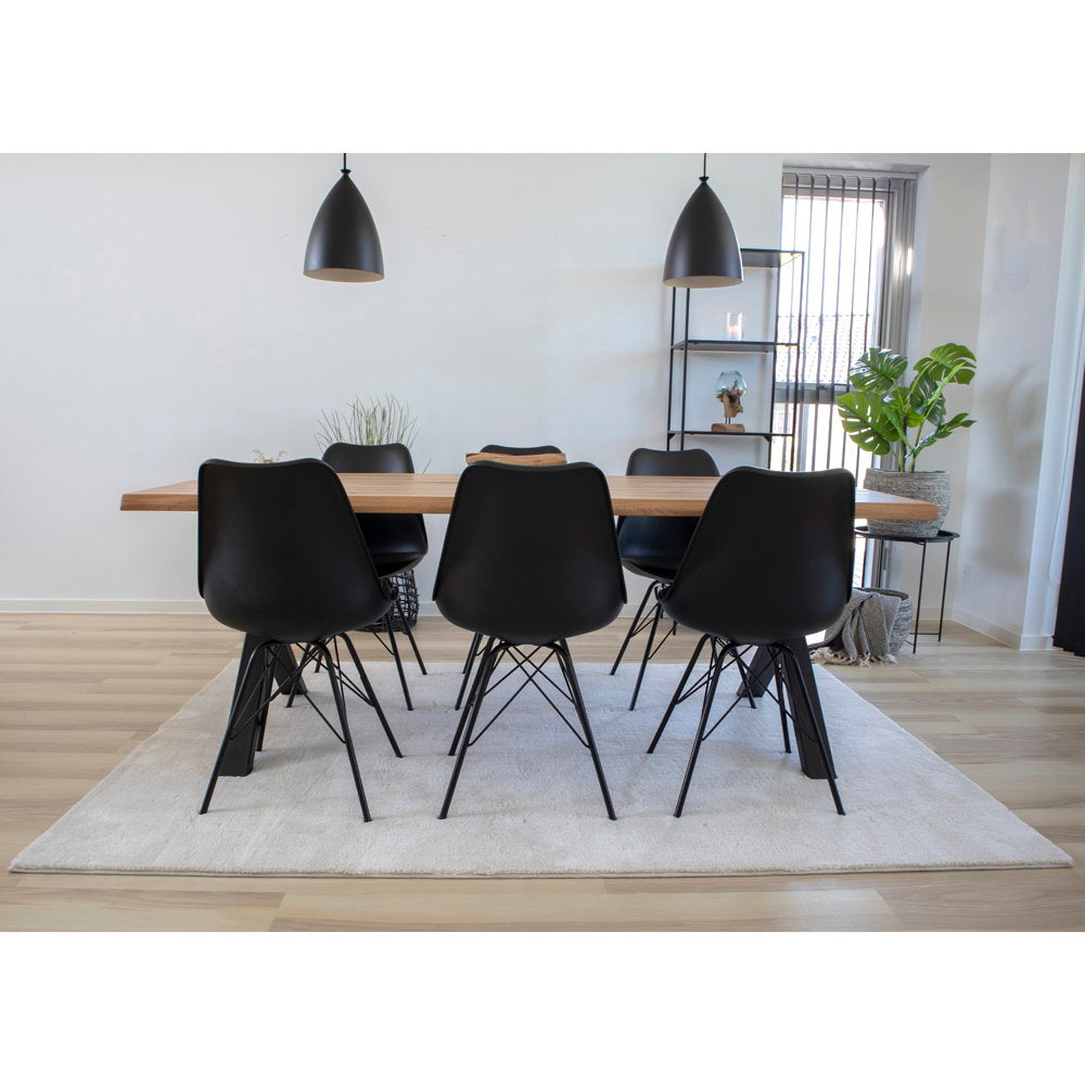 OSLO DINING CHAIR PU SCHWARZ | SCHWARZE BEINE (2ER-SET)