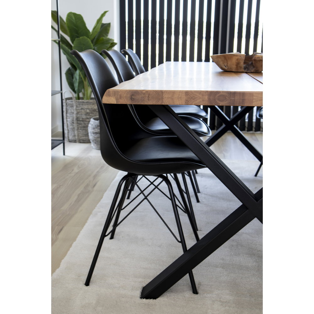 OSLO DINING CHAIR PU SCHWARZ | SCHWARZE BEINE (2ER-SET)