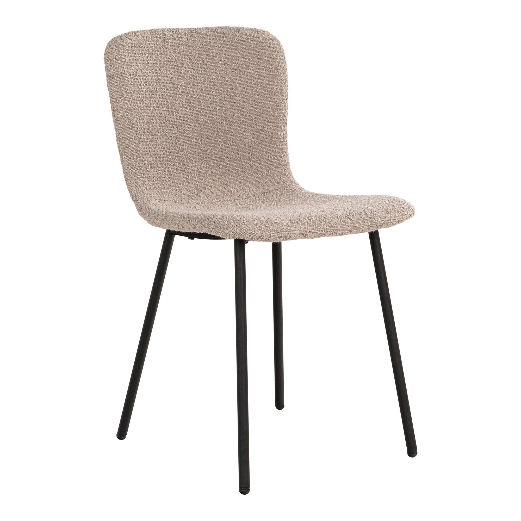 HALDEN ESSZIMMERSTUHL BOUCLÉ BEIGE | SCHWARZE BEINE (2ER-SET)