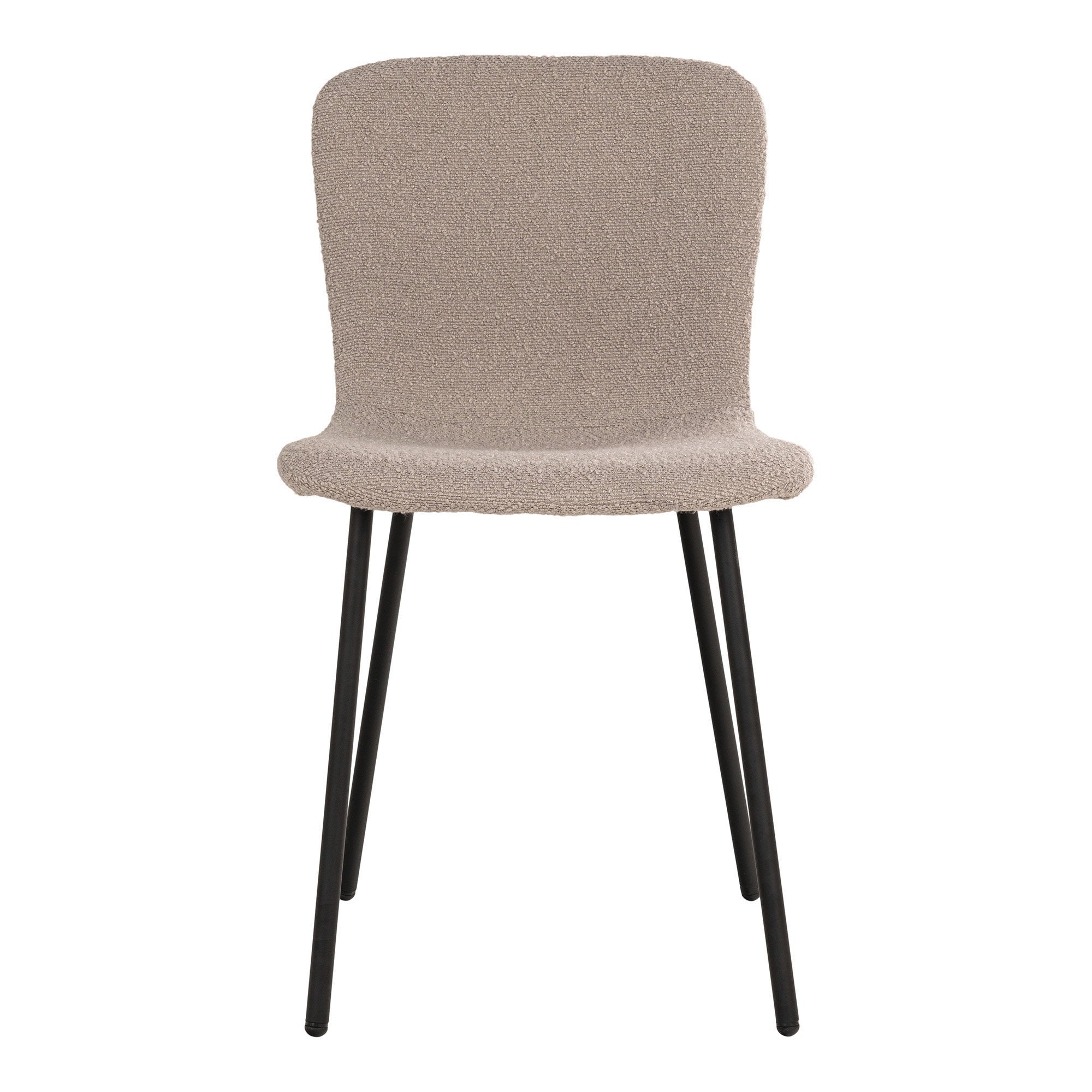 HALDEN ESSZIMMERSTUHL BOUCLÉ BEIGE | SCHWARZE BEINE (2ER-SET)