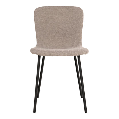 HALDEN DINING CHAIR BOUCLÉ BEIGE | ZWARTE POTEN (SET VAN 2)