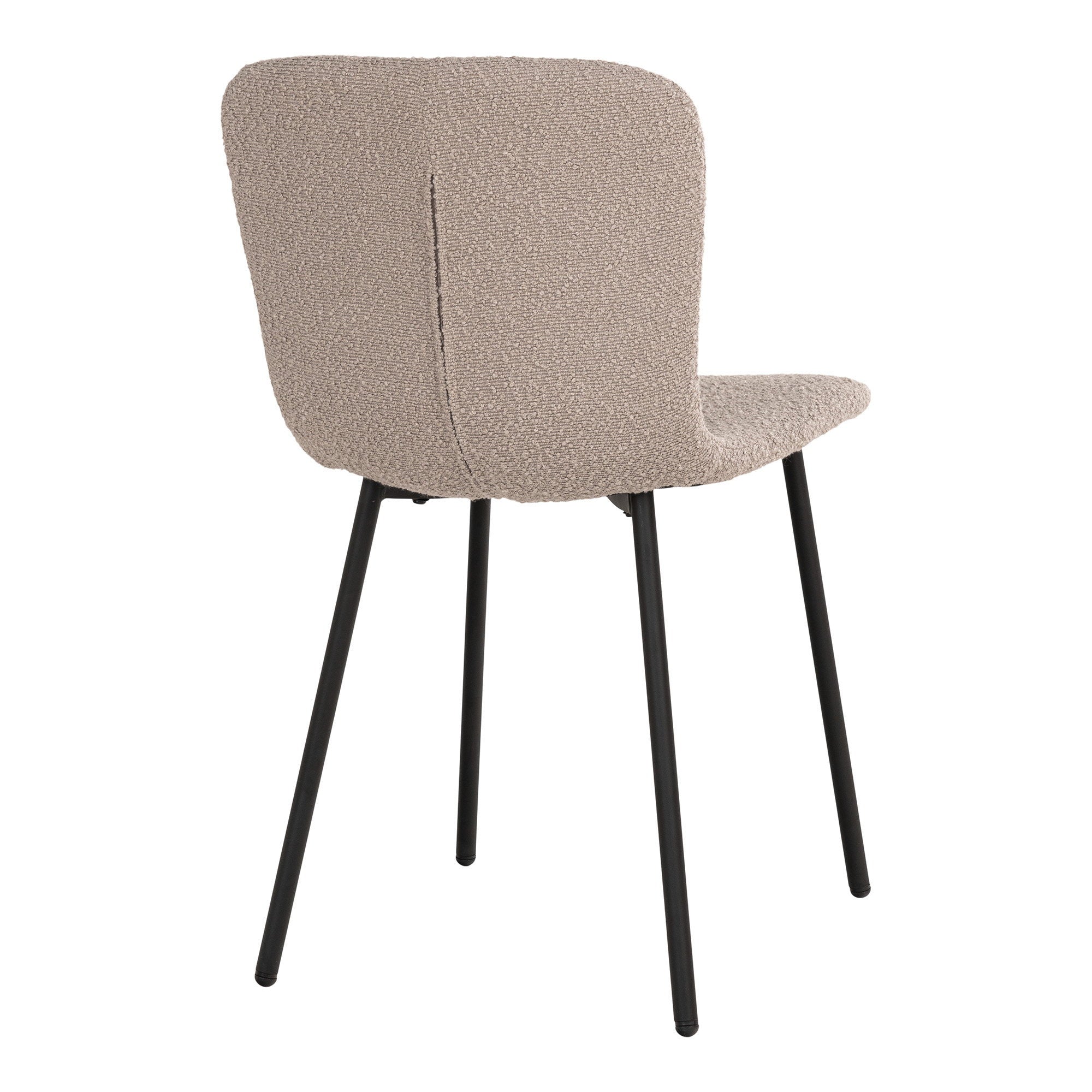 HALDEN ESSZIMMERSTUHL BOUCLÉ BEIGE | SCHWARZE BEINE (2ER-SET)