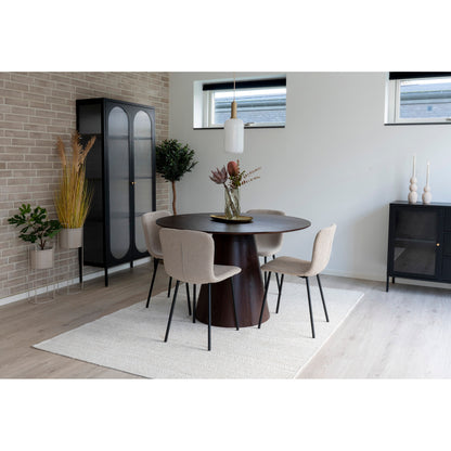 HALDEN DINING CHAIR BOUCLÉ BEIGE | ZWARTE POTEN (SET VAN 2)