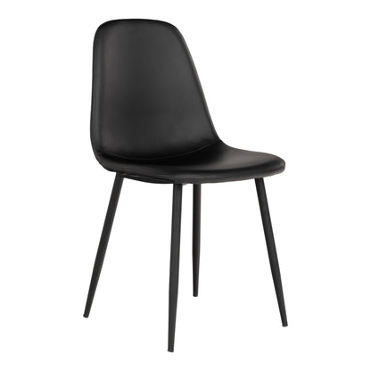 STOCKHOLM DINING CHAIR PU LEER ZWART | ZWARTE POTEN (SET VAN 2)