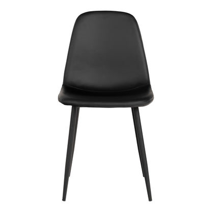 STOCKHOLM DINING CHAIR PU LEER ZWART | ZWARTE POTEN (SET VAN 2)