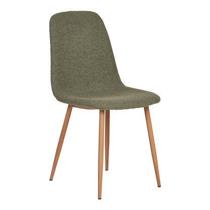 STOCKHOLM DINING CHAIR BOUCLÉ DONKERGROEN | HOUTLOOK POTEN (SET VAN 2)