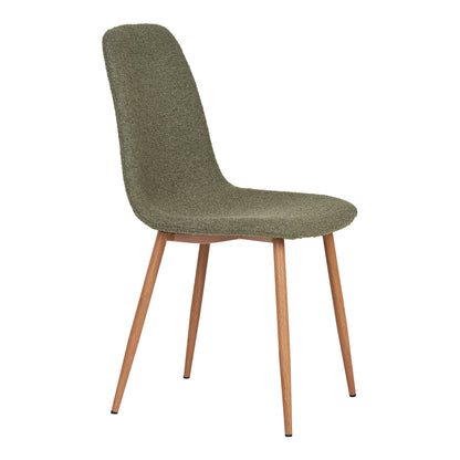 STOCKHOLM DINING CHAIR BOUCLÉ DONKERGROEN | HOUTLOOK POTEN (SET VAN 2)