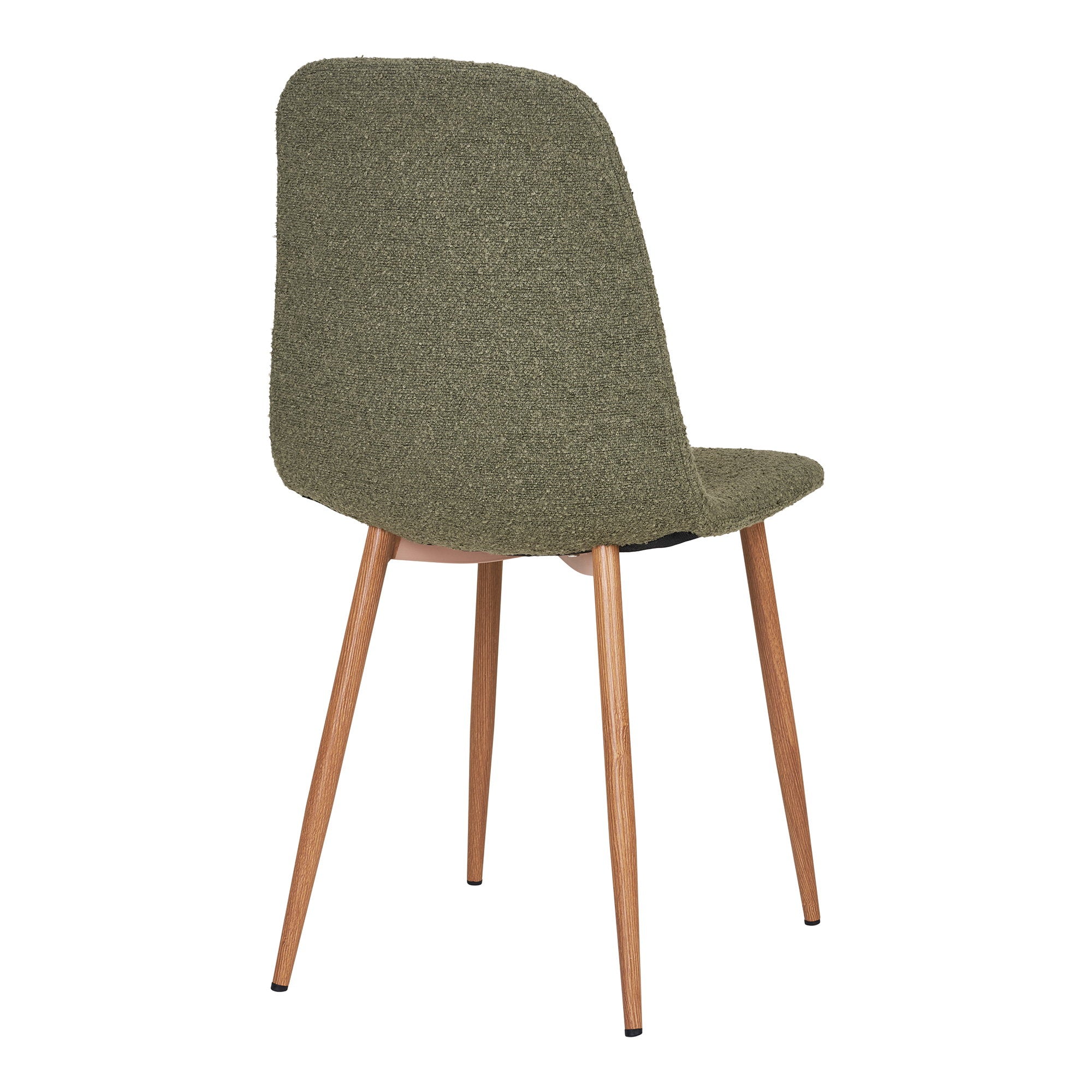 STOCKHOLM ESSZIMMERSTUHL BOUCLÉ DUNKELGRÜN | HOLZOPTIK BEINE (2ER-SET)