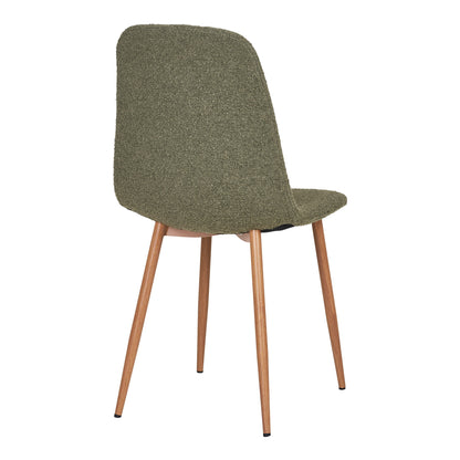 STOCKHOLM DINING CHAIR BOUCLÉ DONKERGROEN | HOUTLOOK POTEN (SET VAN 2)