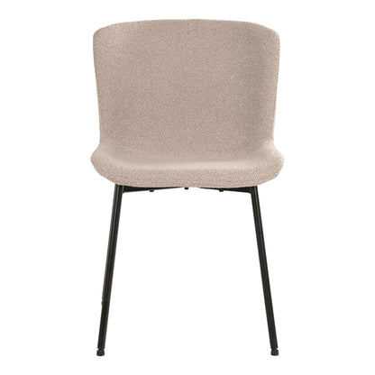 Maceda Esszimmerstuhl – Esszimmerstuhl, Bouclé, Beige, schwarze Beine HN1239 (2er-Set)
