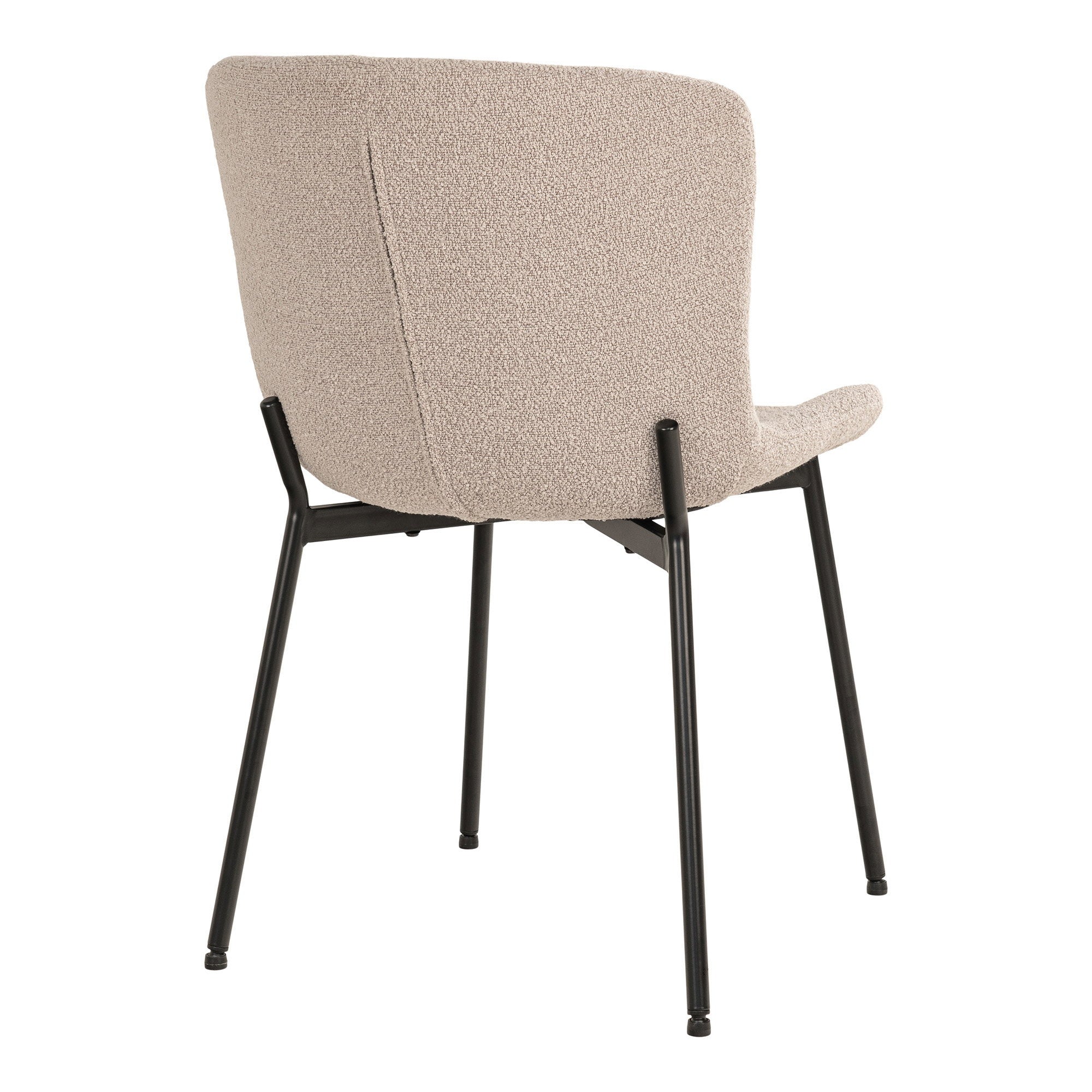 Maceda Esszimmerstuhl – Esszimmerstuhl, Bouclé, Beige, schwarze Beine HN1239 (2er-Set)