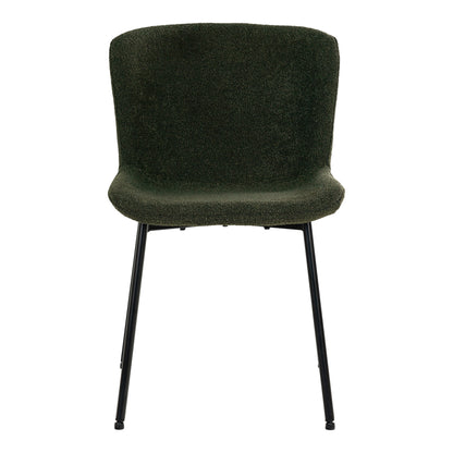 MACEDA ESSELSTUHL BOUCLÉ DUNKELGRÜN | SCHWARZE BEINE (2ER-SET)