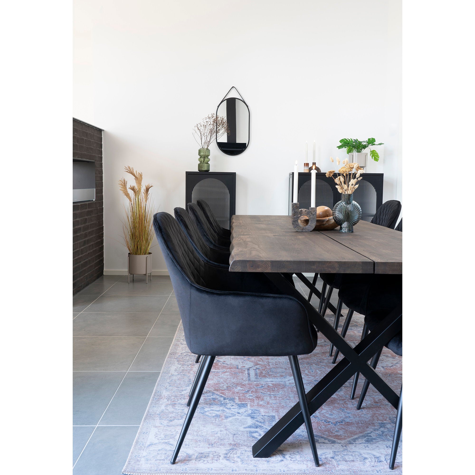 HARBO ESSZIMMERSTUHL SAMT SCHWARZ | SCHWARZE BEINE (2ER-SET)