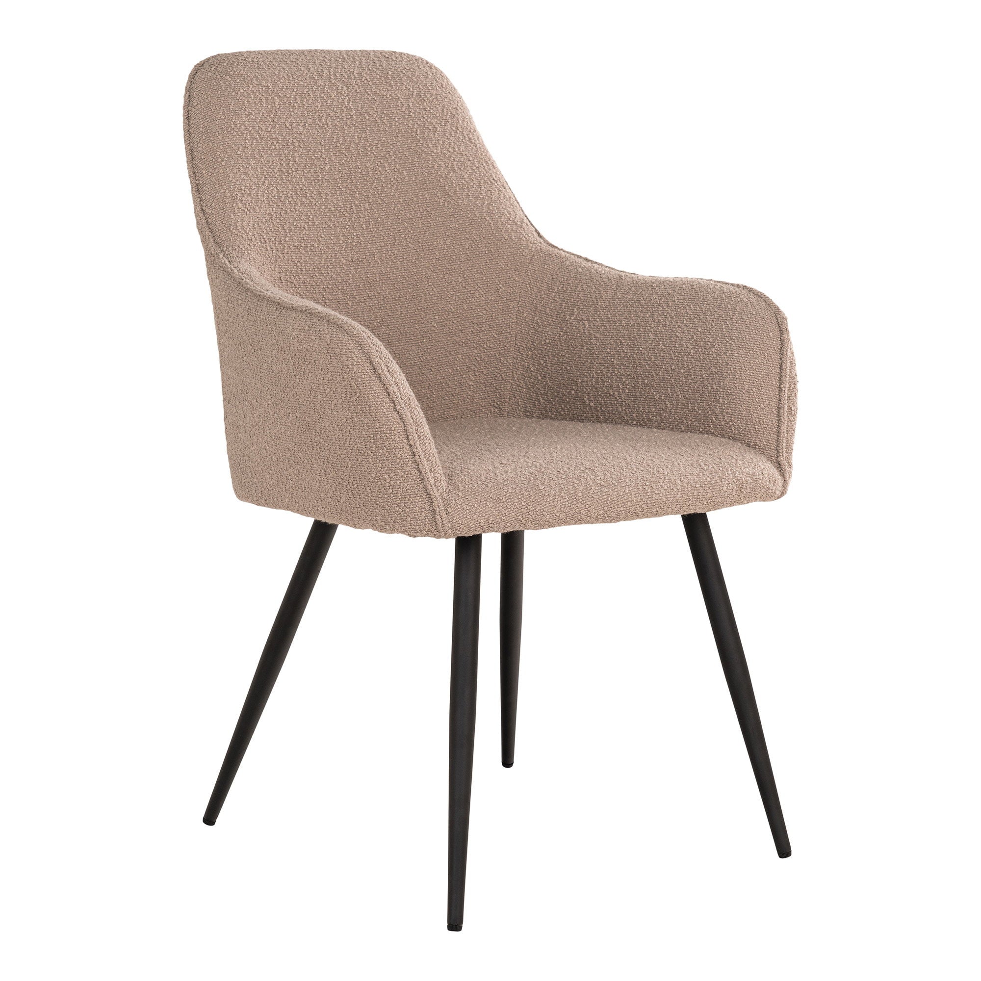 HARBO DINING CHAIR BOUCLÉ BEIGE | SCHWARZE BEINE (2ER-SET)