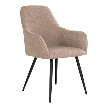 HARBO DINING CHAIR BOUCLÉ BEIGE | SCHWARZE BEINE (2ER-SET)